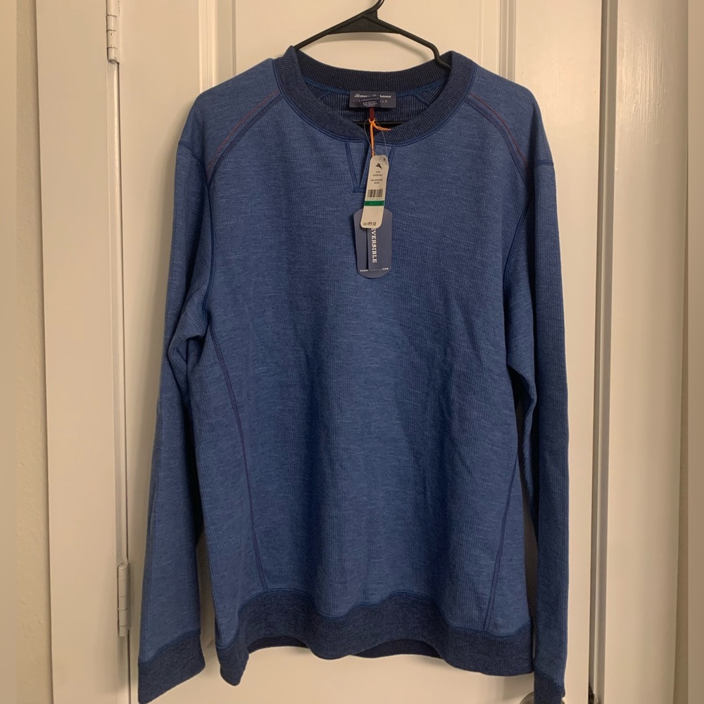 Men’s Tommy Bahama Reversible Blue Sweater NWT